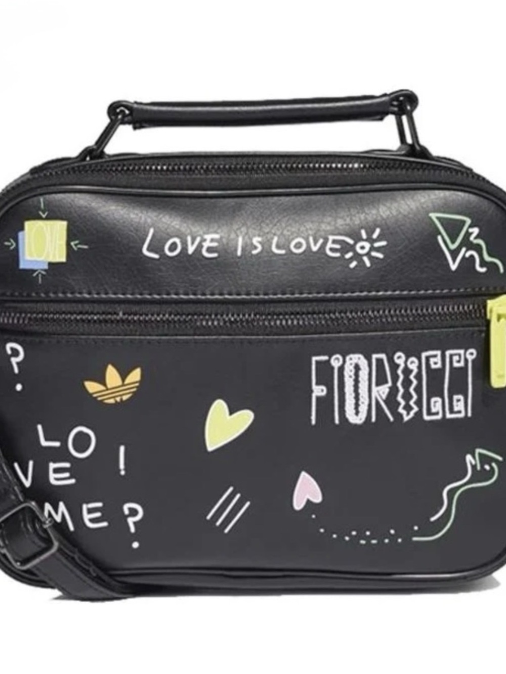 Adidas x Fiorucci Shoulder Mini Airliner Leather Bag RARE